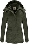 WenVen Women's Zip up Military Jack