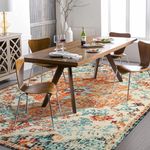 LIWEGHT Bohemian Floral Area Rug Mo