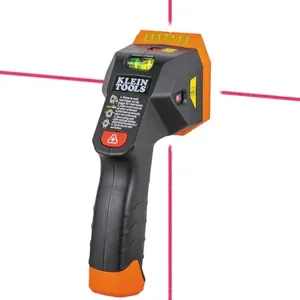 Klein Tools ESF150LL Electronic Stud Finder with Cross-Line Lasers, Bubble Level, Laser Class 3R ≤5mW 15-Foot in All Directions, for Wood and Metal Studs, Bright Green LEDs, Batteries Included