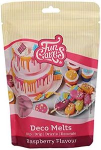 FunCakes Deco Melts Sapore Di Lampone - Inzuppate Sgocciolate, Spruzzate e Decorate! Sciogliere nel Microonde e Versare in Ogni Stampo. Preparare Dolci, Decorare Torte, Biscotti e Cupcake! 250 g