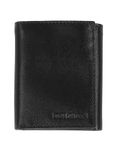 Steve Madden Men's Leather Trifold Rfid Two Bill Fold Pockets Wallet, Black, One Size