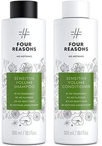 No nothing Sensitive Volume Shampoo and Conditioner - Hypoallergenic, Unscented Volumizing Shampoo and Conditioner - Shampoo for Sensitive Scalp and Skin - Paraben Free, Vegan – 10.15 oz