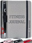 A6 Fitness Journal & Workout Log Book for Men & Women – Track 93 Workouts, Set 15 Goals & 24 Log Personal Records – Gym Diary & Exercise Planner – Black