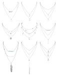 Kakonia 9 Pcs Layered Choker Necklaces Set for Women Multiple Multilayer Chain Y Necklaces Charm Tiered Long Choker Necklaces Adjustable Silver Tone