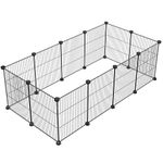 LURIVA DIY Small Animal Playpen, Pet Playpen, Guinea Pig Cages, Rabbit Playpen, Small Animal Cage, Dog Playpen, Puppy Playpen, Indoor Portable Metal Wire Yard Fence, 15 X 12 Inch, 12 Panels, Black