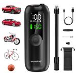 Woowind LP1 Tire Inflator Electric Bike Pump - 150 PSI Air Compressor, Car Tire Inflator, Bicycle Pump Auto Off Air Pump for Car Tires with Presta & Schrader Valve