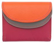 VISCONTI Rainbow Collection Small Leather Purse RFID and Tap and Go RB126 Orange Multi