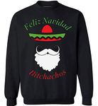 Awkward Styles Feliz Navidad Bitchachos Sweatshirt Funny Mexican Christmas Sweater Black XL