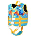 Gogokids Toddler Swim Vest, Kids Float Jacket with Dual Adjustable Strap, Child Swimming Pool Vest for 1-5 Years Swimming Learning