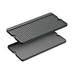 BBQ-PLUS Heavy Duty Cast Iron Cooking Griddle for Camp Chef,Reversible Professional Flat Top Griddle Plate,24" x 16",1 Pack