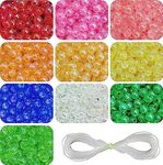 INDIKONB 1100 Pcs Multi Colour Pearl Beads - 6 mm 10 Colors Multicolor Pearl Beads Loose Spacer Beads with Hole for Jewelry Making, Round Rainbow Pearl Beads for DIY Craft Bracelet Necklace Earrings