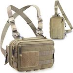 CLTAC Tactical Chest Rig Bag Concealed Carry CCW Sling Backpack Military Molle Utility Admin Pouch IFAK Medical EMT Organizer EDC Pack for Outdoor Hunting Shooting Hiking with Quick Release Harness