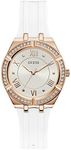 GUESS Rose Gold-Tone + Crystal Whit