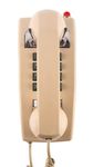 Classic Wall Phones for Landline with Mechanical Ringing, Single Line 2554 Wall Telephone with Voicemail Indicator, Retro Wall Mounted Phone Waterproof, Old Wall Mount Phone for Kitchen,Home,Beige