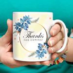 exciting Lives Ceramic - Thanks For Coming Return Gift Mug - Gift Or Birthday, Anniversary, Wedding, Party, Diwali Gift - Microwave Safe - 330 Ml, White