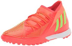 adidas Unisex Edge.3 Predator Turf Soccer Shoe, Solar Red/Solar Green/Black, 13 US Men