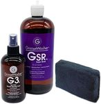 GrooveWasher Two-Step Record Cleaning Bundle – G3 Deep Cleaning Vinyl Record Fluid (8oz) + GSR Super Rinse (32oz) + Lg. Absorbent Microfiber Sponge, Complete 2-Step Kit for Tough to Clean LPs