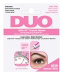 DUO Quick-Set Striplash Adhesive | Strong Eyelash Glue with Lightweight Formula | Professional Lash Glue for Eyelash Extensions, Cluster Lashes, & Individual Eyelashes | Black/Dark Tone, 0.25 Ounces