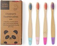 Wild & Stone | Organic Children's Bamboo Toothbrush | 4 Pack | Soft Fibre Bristles | 100% Biodegradable Handle | BPA Free | Vegan Eco Friendly Kids Toothbrushes (Candy)
