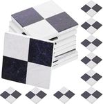 Toddmomy 27pcs Dollhouse Black White Spanish Mosaic Floor Tile Sheet Miniature Flooring Wallpaper for Miniature Dollhouse Accessories Photo Props