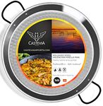 Vaello La Valenciana Polished Steel Valencian Paella Pan, 55 Cm, Silver