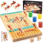 Horses Racing Board Game: Wooden Horse Toy for Adults Teens Equipped with Detailed Instruction, Ideal for Adult Teen Kids Ages 12+, Family Party Games Brain Teaser Stocking Stuffers