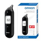 OMRON Gentle Temp 533, Infrared Digital Ear Thermometer for Babies, Children and Adults, In-Ear Thermometer with High-Speed 1-Second Measurement and Probe Cover-Free Design, Black