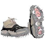 BLUEVER Crampons Ice Cleats Traction Snow Grips for Boots Shoes with 32 Stainless Steel Spikes Anti Slip for Walking,Hiking,Climbing,Fishing and Mountaineering