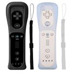 Tevodo Wii Remote Controller, 2 Packs Upgrade Wii Wireless Controller Compatible with Wii Wii U (Black and White)