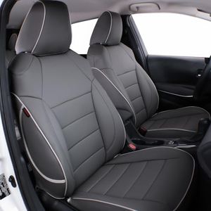 EKR Corolla Seat Covers Custom Fit for Toyota Corolla 2019 2020 2021 2022 2023 2024 2025 Hatchback SE/XSE/Nightshade,Full Set Leather Car Seat Cover for SUV-Faux Leather(Gray)