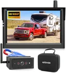 AUTO VOX Wireless Backup Camera Magnetic: 5" Portable No Wiring 1 Min Install Trailer Hitch Camera, HD 1080P 2-Split Car Monitor & IR Night Vision Back Up Camera Systems for Truck, Trailer, RV, Camper