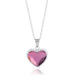 MAX + STONE Sterling Silver Elements Two Tone Heart Pendant Necklace, Antique Pink, 18"
