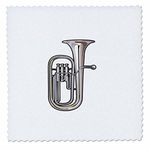 3dRose Euphonium Brass Instrument Music Realistic - Quilt Square, 6 by 6-Inch (qs_164260_2)