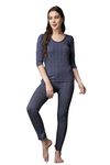 FF Winter Wear Thermal Upper Vest and Bottom Lower Warmer Combo for Women Long Johns Underwear Set Color - Blue (Size - 4XL)