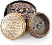 Brass Nautical - Go Confidently in The Direction of Your Dreams Thoreau's Quote Compass W/Case