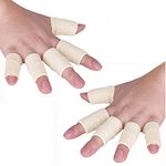 JoyFit Spandex Finger Support-Adjustable Pain Relief&Sleeve Protector With Comfortable Cushion Pressure For Cricket,Exercise,Gym Fitness,Volleyball,Badminton&Tennis,Men&Women [10 Pc.],Free size