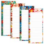 KiDEPOCH Magnet Notepads for Refrigerator, Magnetic To Do List Notepad for Grocery List, Magnetic Memo List Pad for Shopping List, Magnetic Memo pad, 60 Sheets per Pad - 3.5 x 9 Inch, Set of 4