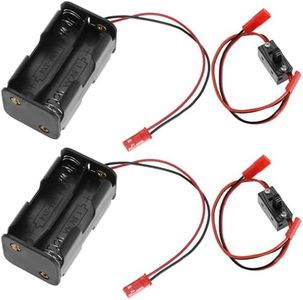 EMSea 4Pcs Cell AA Battery Container & On Off Switch Compatible with HSP RC 1/10 1/8 Car AA Battery Case Battery On/Off Power Switch