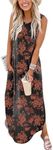 ANRABESS Women Casual Loose Sundress Sleeveless Split Maxi Long Beach Shirt Dress Travel Vacation 2025 Summer Outfits Floral Print Small