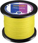 Braided Fishing Line Abrasion Resistant Superline Zero Stretch&Low Memory Extra Thin Diameter Yellow 327Yds,20LB