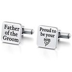 Ukodnus Father of The Groom Cufflinks, Father of The Groom Gift from Son for Wedding, Proud to be Your Son Cuff Links, Metal