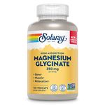 SOLARAY Magnesium Glycinate With Bioperine, Healthy Relaxation, Muscle Function & Bone Support (120 Count) - Capsule