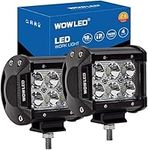 WOWLED 4 Inch 2 Pack 18W LED Lights LED Work Light Bar Spot Lamp Offroad 4WD SUV ATV Truck Boat Bar Lamp, IP67 Driving spotlight Spot Beam Light Lamp for Fog Spot Camp Light 12V 24V DC