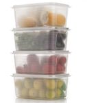 Clazkit Fruit Storage Containers for Fridge 4 Pack - Fruit Fresh Keeper Containers with Lids, Bins BPA-Free Plastic for Veggie Berry Salad Lettuce-1800ML