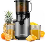 GDOR Cold Press Juicer, 5.3" Large Feed Chute, Self Feeding Masticating Juicer with 250W Motor, Slow Juicer Machines, Juice Extractor for Whole Fruits & Vegetables, Heavy Duty, Easy to clean, Grey