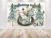 5x3FT Hatching Soon Dragon Backdrop for Baby Shower Party Decorations Magic Dragons Background for Baby Shower. Dragons Theme Photo Banner