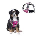 Pattepoint Adjustable Small Dog Harness, No Pull Dog Vest Harness with Handle, Easy Walk Service Dog Harness Small Breed Front Clip, Escape Proof Puppy Harnesses for Small Dogs (Pink, S)