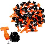 TOPWAY Tile Leveling System 100pcs Pack Reusable Tile Levelers Spacers for Building Walls Floors + Special Wrench