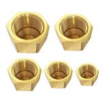 TL TOOLEGIN Brass Flare Cap Assortment Kits, SAE 45 Degree Flared Tube Fitting for 1/4" 5/16" 3/8" 1/2" 5/8" Tube OD, 5pcs