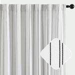 JINCHAN Black and White Striped Curtains 96 Inch Length for Living Room Bedroom Black on White Curtains Privacy Light Filtering Rod Pocket Rod Pocket Modern Window Curtains Set 2 Panels